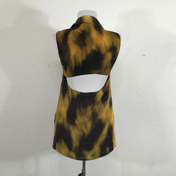 Alice + Olivia Blouse Size XS Silk Blend Multicolor Sleeveless Open Back - Picture 8 of 9